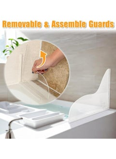 Oasisgalore 2PCS Transparent Shower Splash Guard with Self-Adhesive for Bathroom Bathtub to Keep Water in Shower  - Image 4