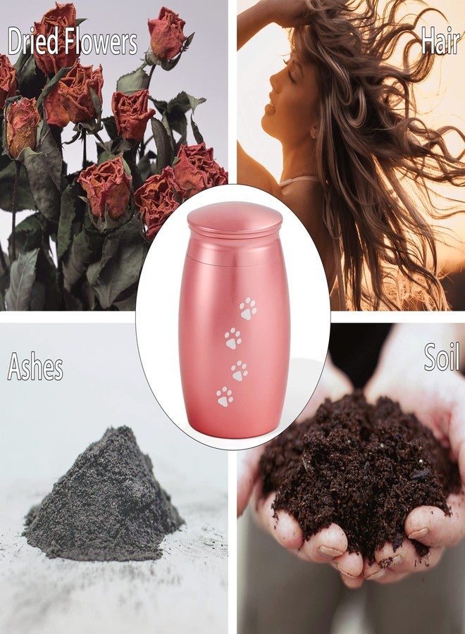 LINES ARTE 2.67 Inches Small Keepsake Pet Urns for Dog Cats Ashes,Mini Pink Cremation Urns for Memorial Tiny Animal Ashes with Paw Print - Image 5
