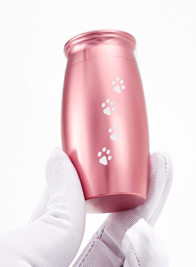 LINES ARTE 2.67 Inches Small Keepsake Pet Urns for Dog Cats Ashes,Mini Pink Cremation Urns for Memorial Tiny Animal Ashes with Paw Print - Image 3