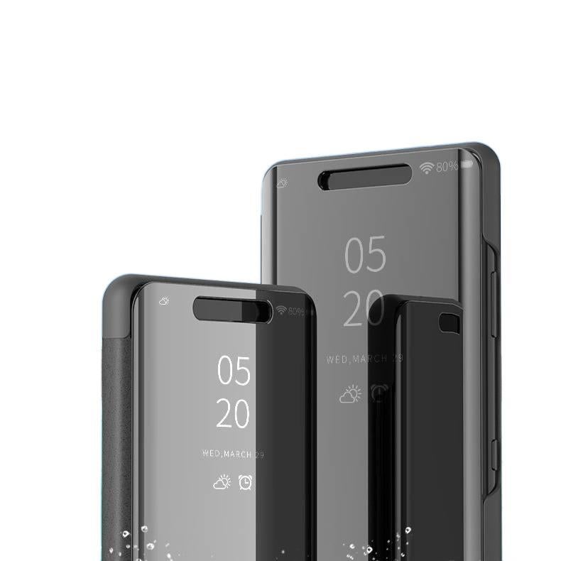 BB غطاء واقي بPlastic لـ iPhone 12 Pro Max مع حماية من السقوط ولمسة مرآة مطلية بالكهرباء مع مقاوم للصدمات مع تصميم غطاء قابل للطي باللون أزرق مع مرآة من البلاستيك باللون الأزرق - Image 2