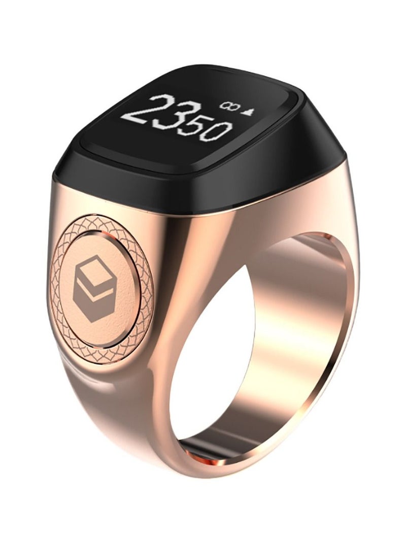 iQIBLA Smart Tasbih Zikr Metal Ring 18MM Rose Gold - Image 1