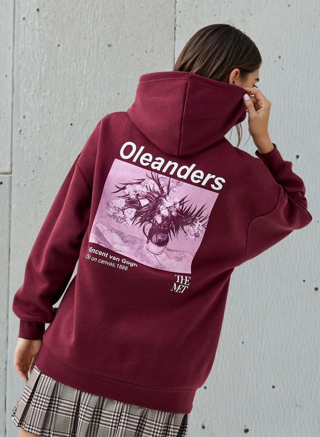 اس بي كاركترز سويت شيرت بغطاء رأس بطبعة زهور الدفلى لفنسنت فان جوخ - Image 1