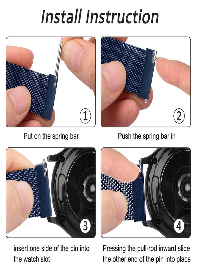 HS Quick Release 20mm/22mm Metal Watch Band Magnetic Strap Compatible with Amazfit Bip 3 Pro/Bip U Pro/GTS, Garmin Vivoactive 3/Vivoactive 5/Venu Sq 2, Galaxy Watch Active 2 - Image 4