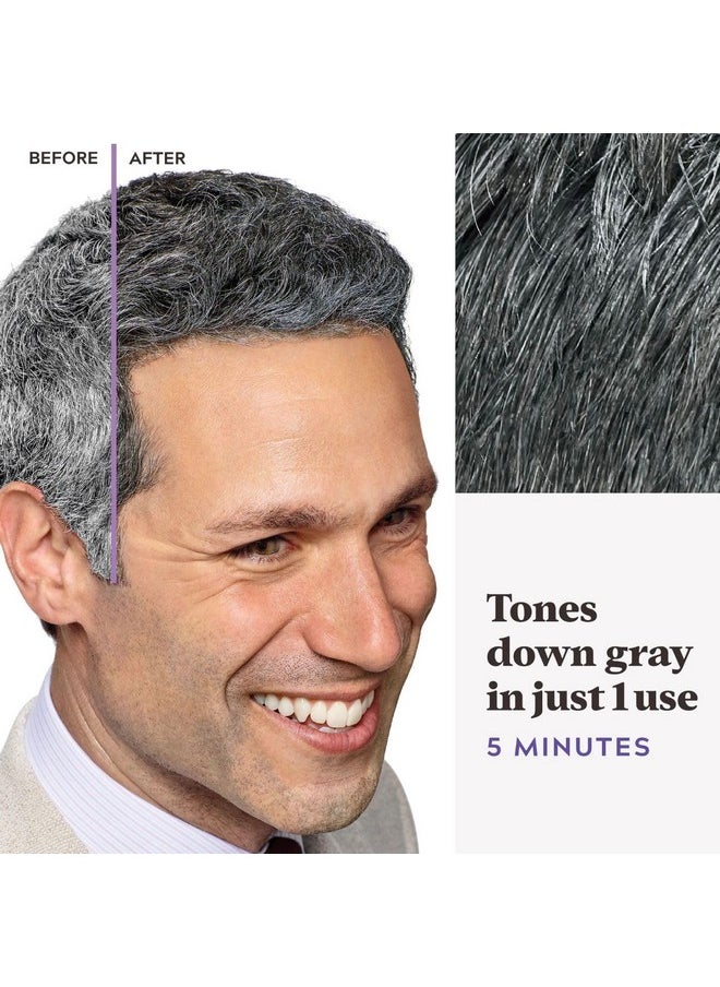 Just For Men - Just For Men Touch of Gray, Mens Hair Color Kit with Comb Applicator for Easy Application, Great for a Salt and Pepper Look - Black, T-55, Pack of 1 - Image 1