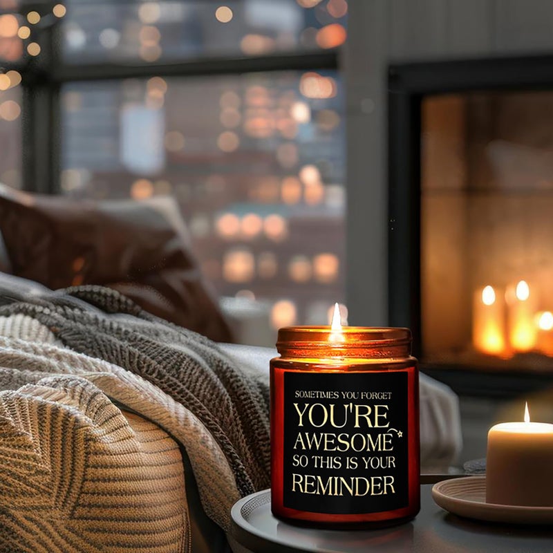 Briojoy Inspirational Candles for Women Men - Unique Birthday, Appreciation, Relaxation - Gift for Her Him Sister Son Daughter Best Friend Coworker - Mahogany Teakwood Scented Soy Candle for Home - Image 5
