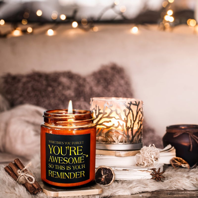 Briojoy Inspirational Candles for Women Men - Unique Birthday, Appreciation, Relaxation - Gift for Her Him Sister Son Daughter Best Friend Coworker - Mahogany Teakwood Scented Soy Candle for Home - Image 4