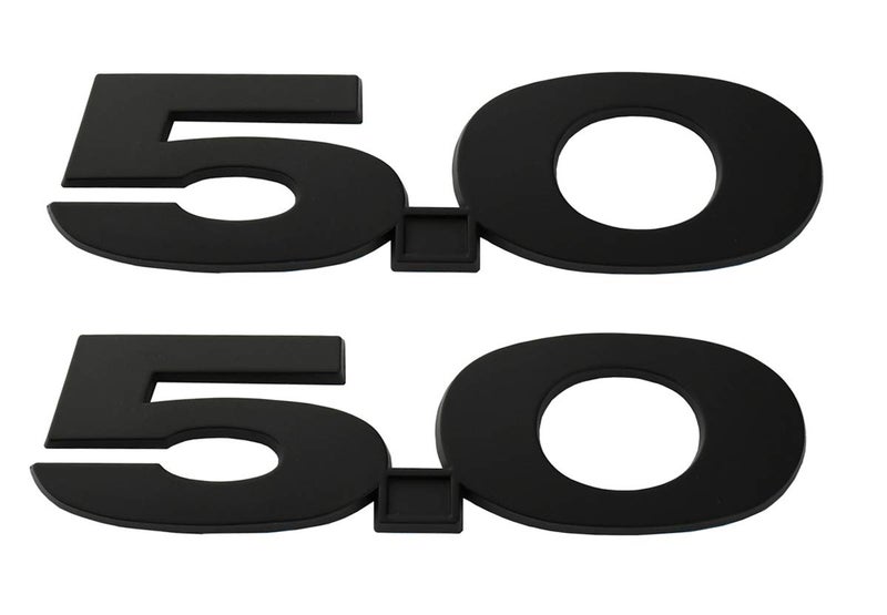 CDD 2pcs 5.0 Emblems 3D Fender Side Badge Decal Stickers Replacement for 2011-2020 Mustang GT (Black) - Image 1