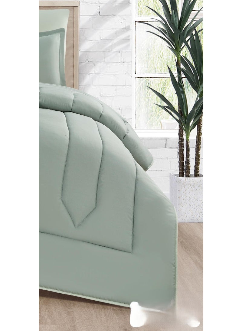 مارك مفرش نفرين ذو طابع وجهين فخم ملكي من خامه المايكروفايبر مقاس 1- لحاف :220*240 سم ، 1- شرشف : 200*200 سم، 2- بيت مخدة : 50 *75سم، 2-خدادية : 45 * 45 سم. - Image 4