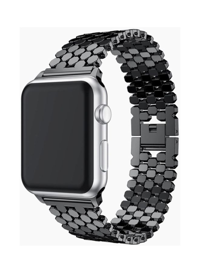 NIBEMINENT Replacement Band For Apple Watch Series 3 42mm Black/Grey - Image 3