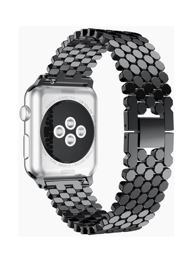 NIBEMINENT Replacement Band For Apple Watch Series 3 42mm Black/Grey - Image 2