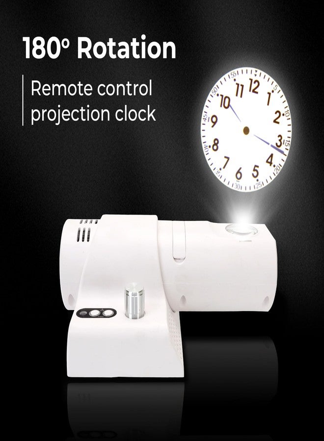 BuleVina 180° Adjustable LED Projection Alarm Clock, Wall Clock with 5 Dimming Color and Knob Focusing, Analog Clock Face with Brightness Adjustable, Clearly Visible for Home Decor (White) - Image 3