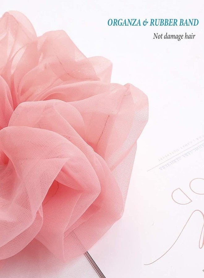 WECROO Organza Scrunchies for Women Organza M size scrunchies Set Hair Accessories Rubber Bands Light Weight Scrunchies Hair Tie Ponytail Holder Hair Bands for Girls (Multicolor, Pack of 12) - Image 2