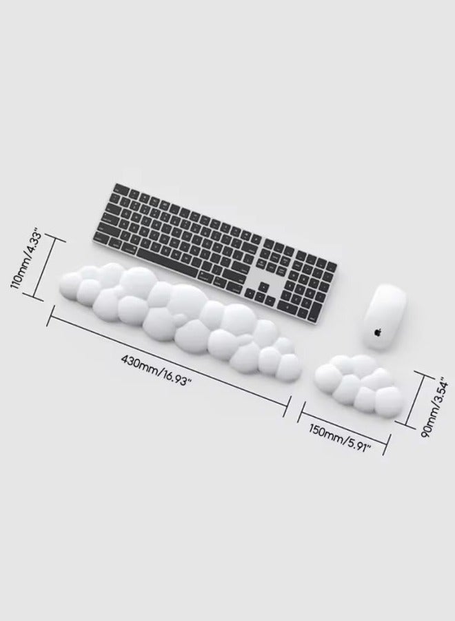 NIBEMINENT Keyboard Cloud Wrist Rest Set, PU Memory Foam Non-Slip Cloud Wrist Rest, Soft and Elastic, Ergonomic Keyboard Mouse Wrist Support for Typing Pain Relief, Home Office, Laptop and Computer Use (Black) - Image 4