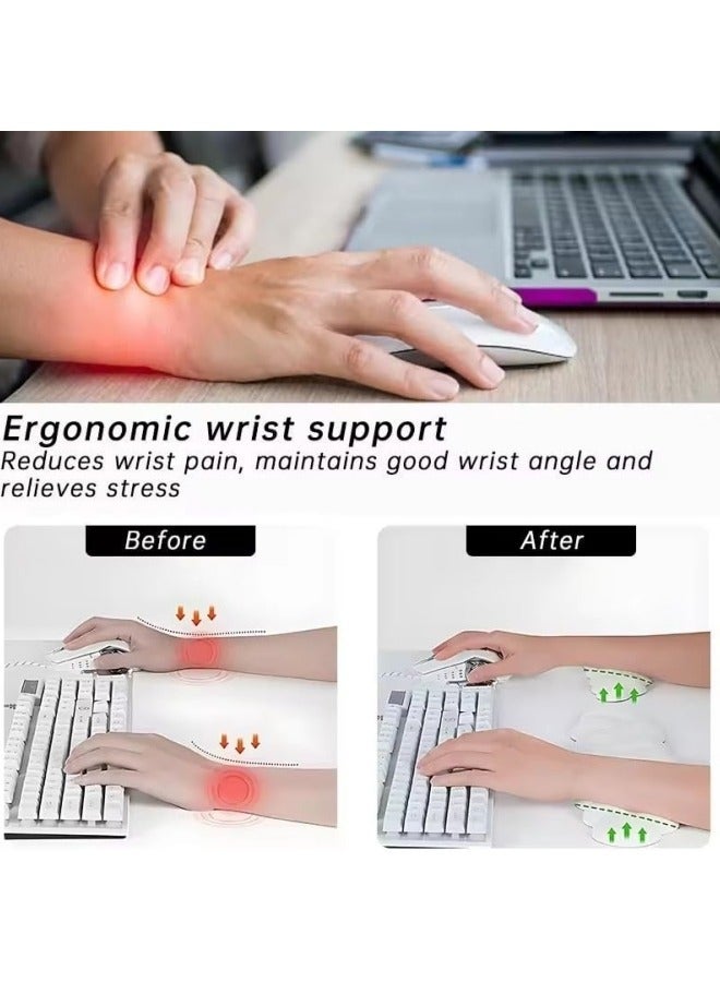 NIBEMINENT Keyboard Cloud Wrist Rest Set, PU Memory Foam Non-Slip Cloud Wrist Rest, Soft and Elastic, Ergonomic Keyboard Mouse Wrist Support for Typing Pain Relief, Home Office, Laptop and Computer Use (Black) - Image 3