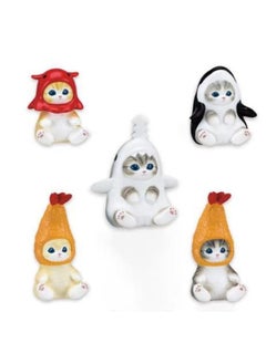 Generic Cute Elephant Slide Cat Box Egg Hamburger Sandwich Cat Fried Shrimp Cat Mini Food Play Ornaments Toy Doll-color:fifth Generation Boxed  - Image 1
