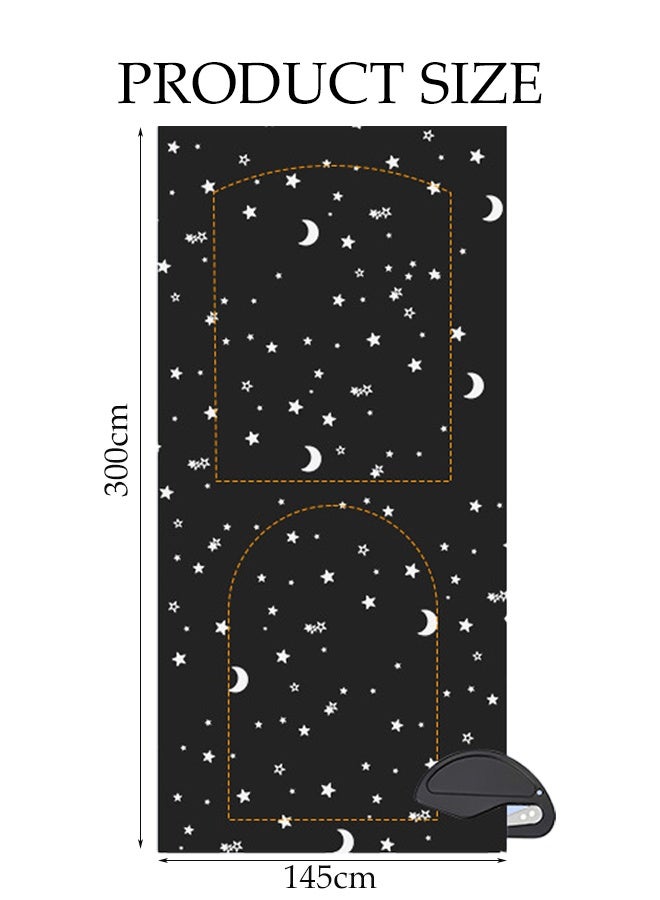 DUNISO Blackout Blinds, Free-Cut Portable Travel Curtains With Star And Moon Pattern, No Drilling Required, Travel Blackout Curtains For Home Office, Kids Room, Bedroom, Car, Etc. (300 x 145 Cm).  - Image 2