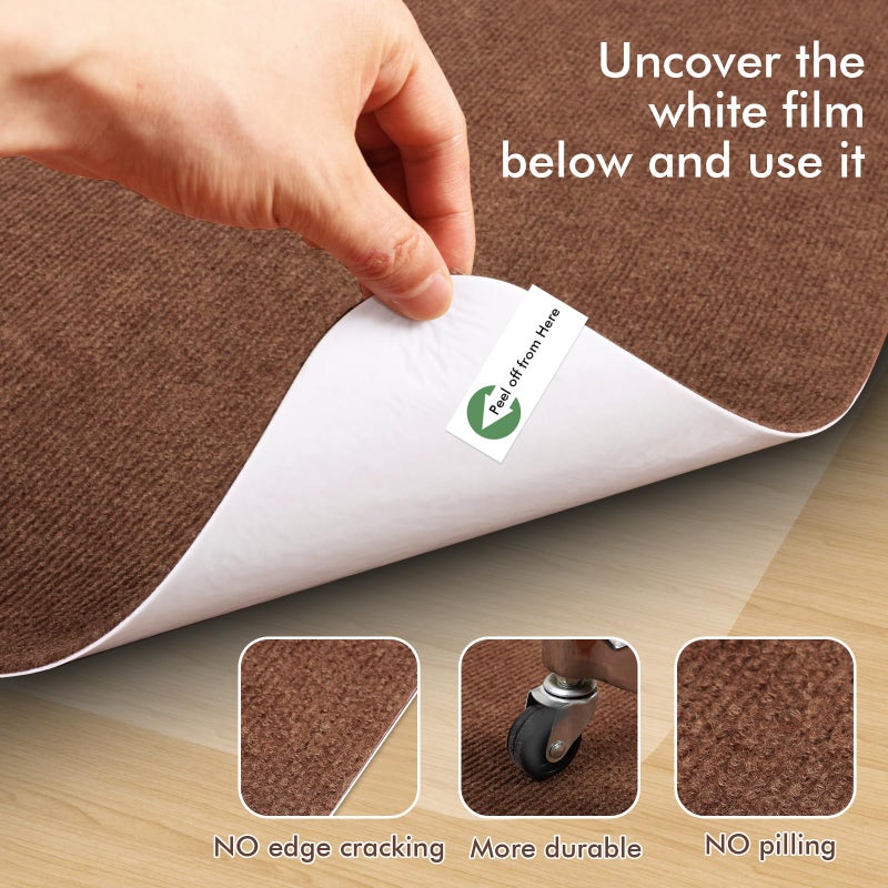 Himake Recliner Pads for Hardwood Floors, Non Slip Recliner Grippers, Furniture Pads Floor Mats for Carpet, Anti Slide Office Chair Mat for Floor Protector, 35"x35" (1 Pack Brown - Image 5