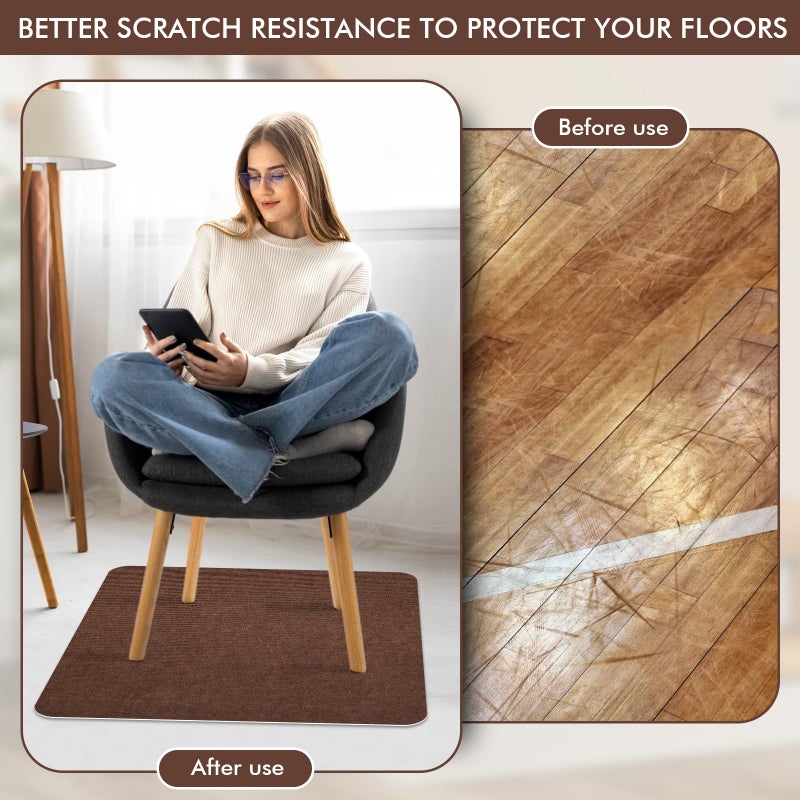 Himake Recliner Pads for Hardwood Floors, Non Slip Recliner Grippers, Furniture Pads Floor Mats for Carpet, Anti Slide Office Chair Mat for Floor Protector, 35"x35" (1 Pack Brown - Image 4