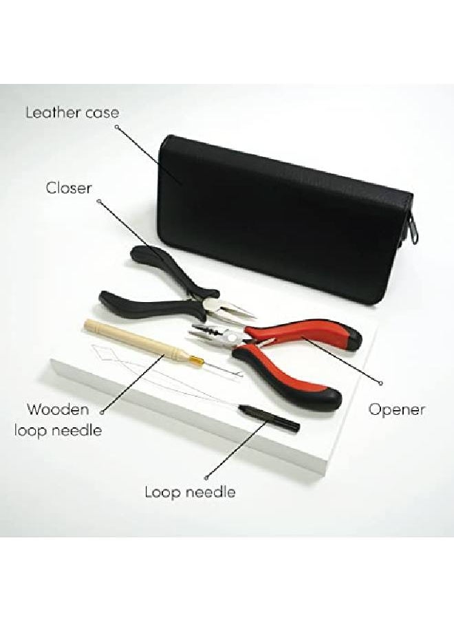 The Hair Shop - Hair Extension All 5In1 Tool Zipper Kit For Itips Beads And Micro Links ; Professional Set W/ Opener Closer Pulling Needle Loop Needle For Hair Extensions - Image 1