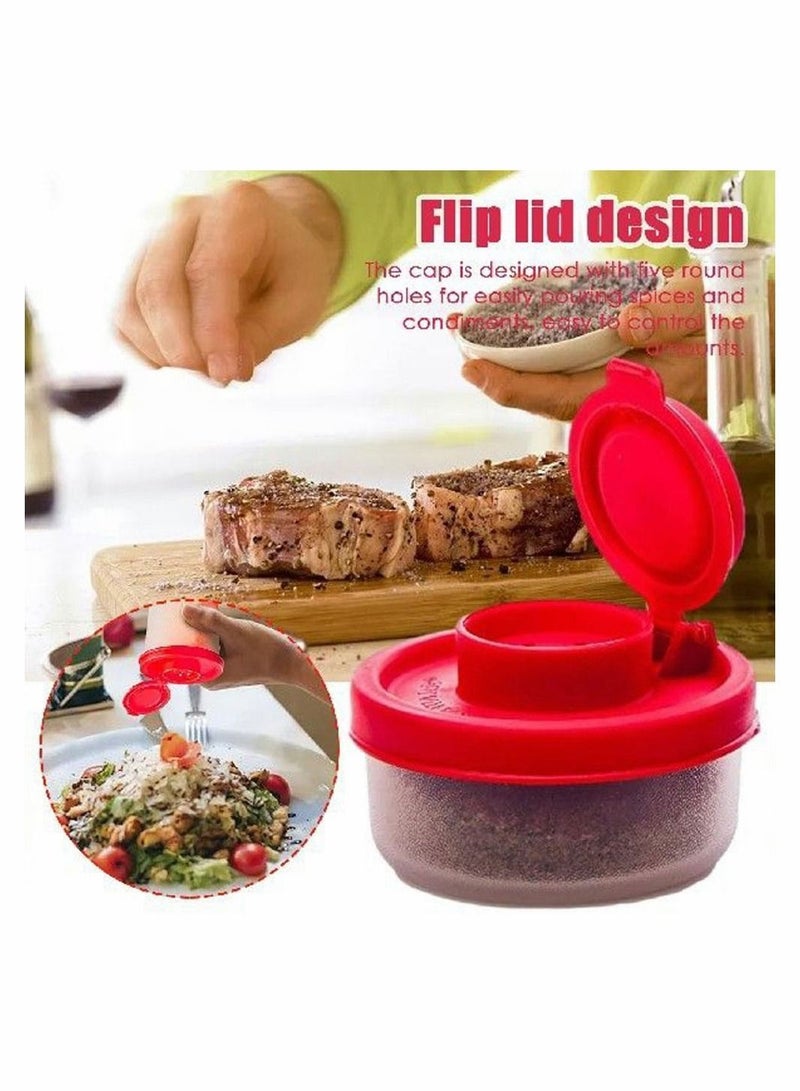 NIBEMINENT Salt and Pepper Shakers Moisture Proof Set of 2 Small Shaker Mini Plastic Airtight Spice Jar Dispenser to go Camping Picnic Outdoor Kitchen Lunch Boxes Travel Clear - Image 3