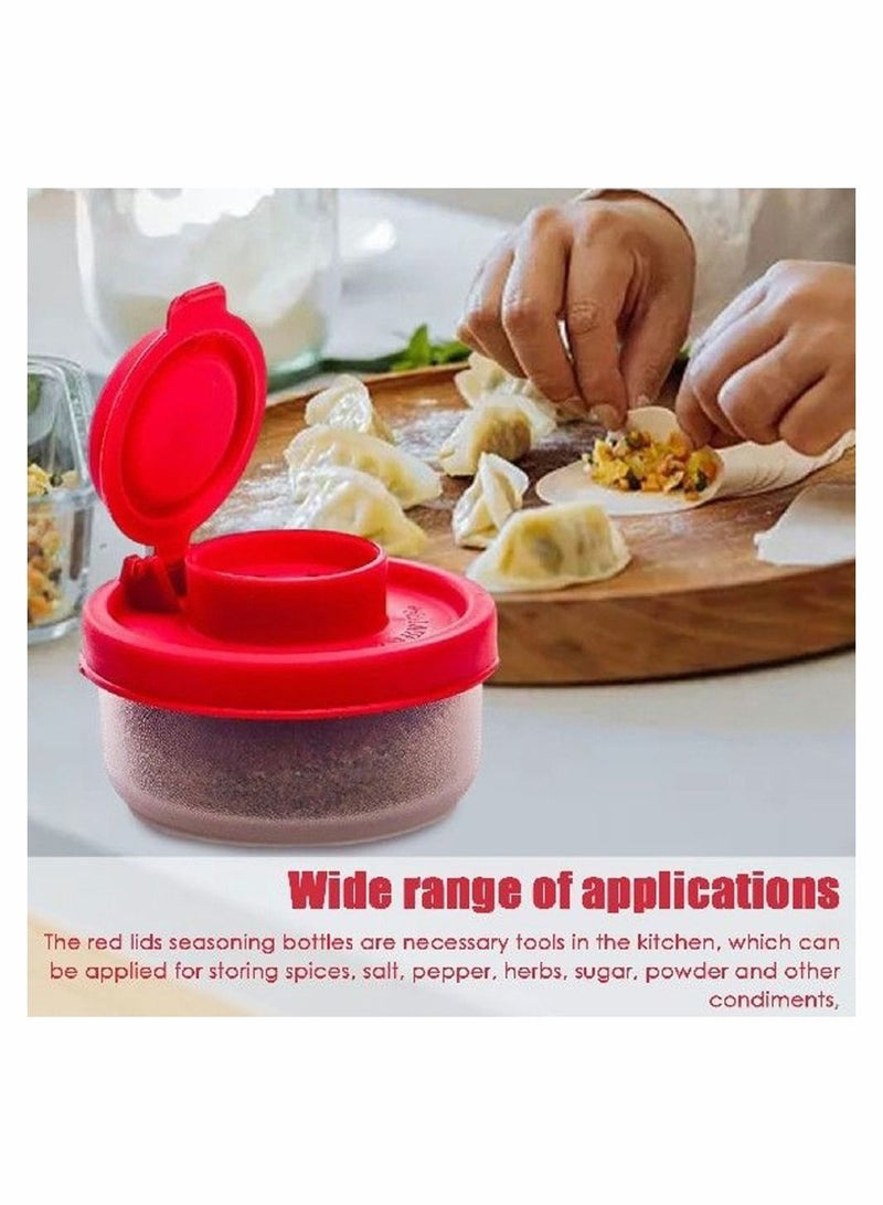 NIBEMINENT Salt and Pepper Shakers Moisture Proof Set of 2 Small Shaker Mini Plastic Airtight Spice Jar Dispenser to go Camping Picnic Outdoor Kitchen Lunch Boxes Travel Clear - Image 5