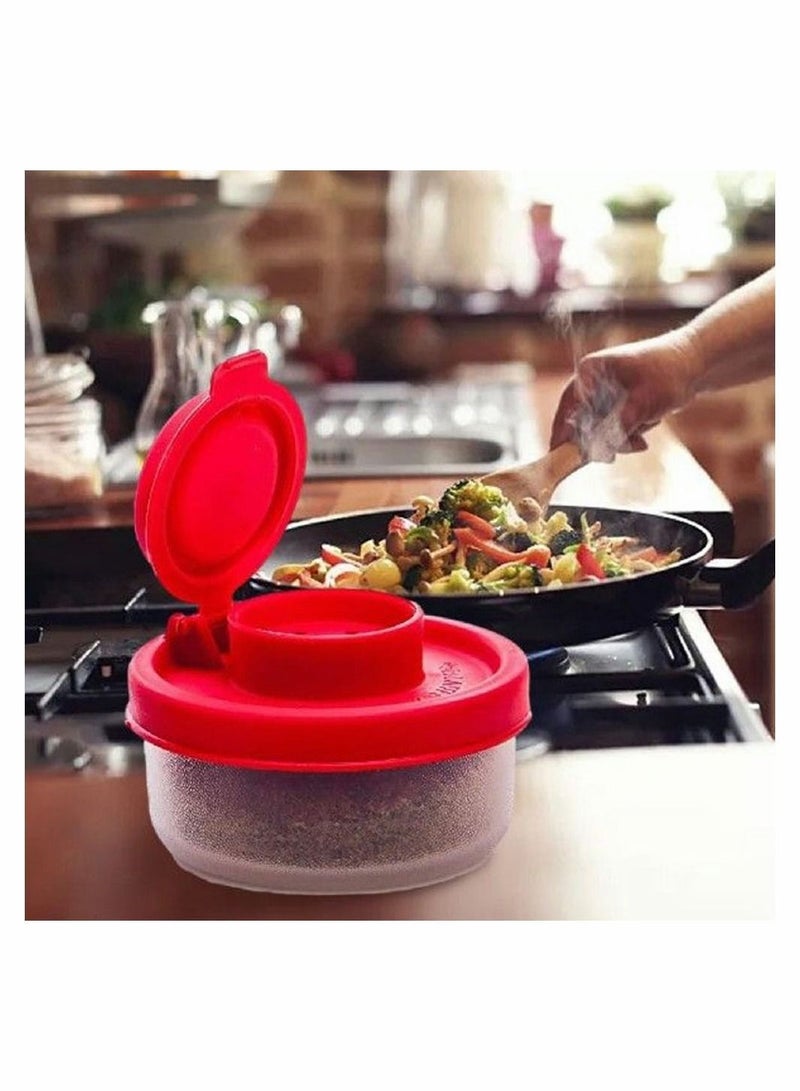 NIBEMINENT Salt and Pepper Shakers Moisture Proof Set of 2 Small Shaker Mini Plastic Airtight Spice Jar Dispenser to go Camping Picnic Outdoor Kitchen Lunch Boxes Travel Clear - Image 2