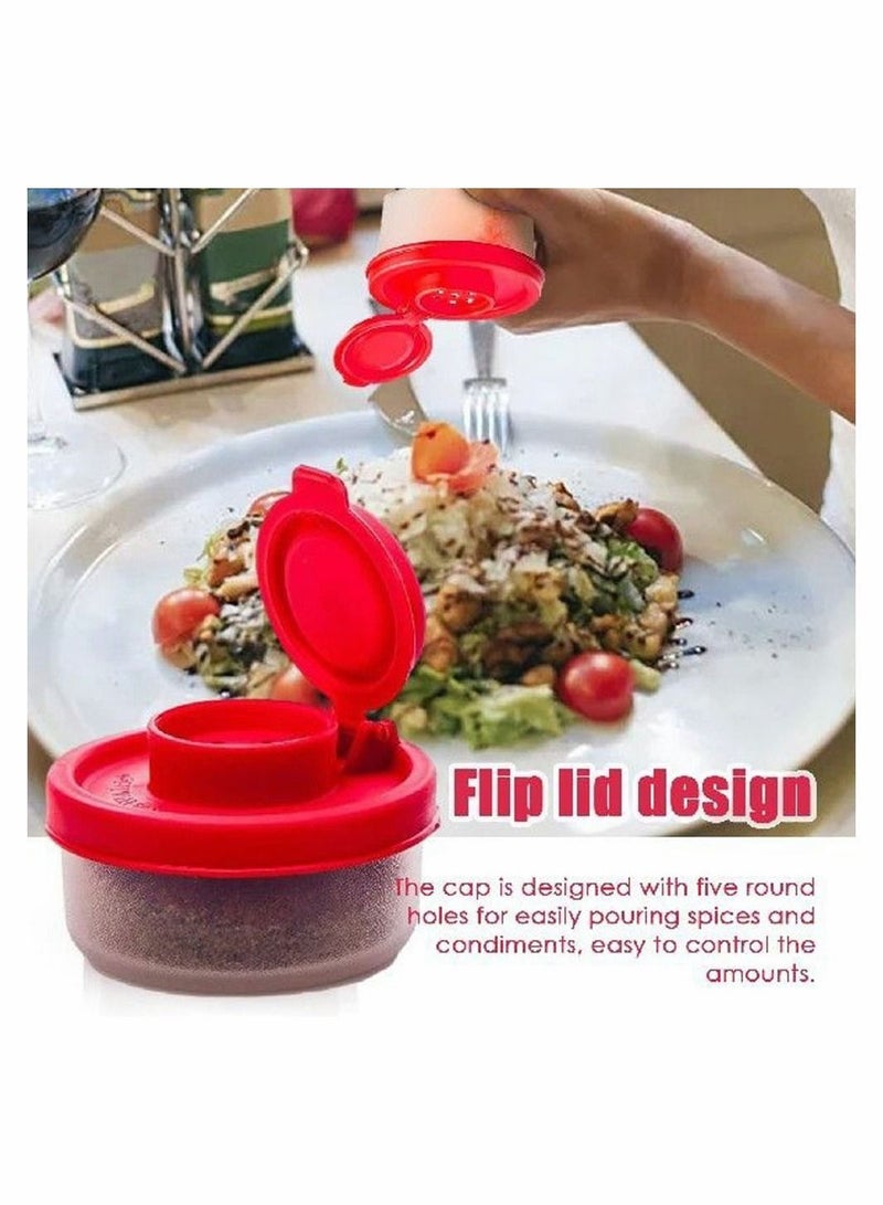 NIBEMINENT Salt and Pepper Shakers Moisture Proof Set of 2 Small Shaker Mini Plastic Airtight Spice Jar Dispenser to go Camping Picnic Outdoor Kitchen Lunch Boxes Travel Clear - Image 4