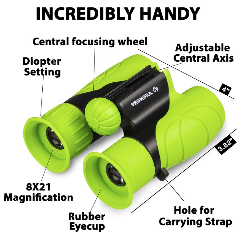 Promora Binoculars for Kids â€“ Perfect Toy for Little Boys and Girls â€“ Extensive Set Incl. Magnifying Glass & Compass â€“ Powerful Magnification 8X21 â€“ 3 to 12 Year Old Kids for Toddler - Image 5