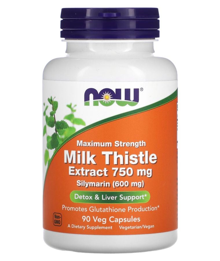 now Milk Thistle Extract Maximum Strength 750 mg 90 Veg Capsules