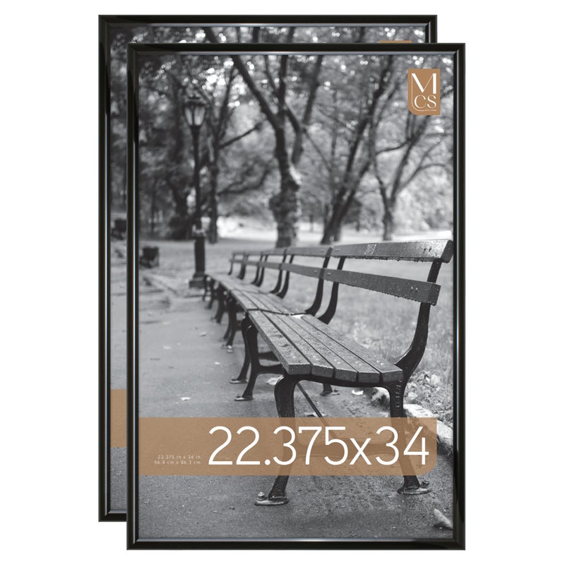 MCS Trendsetter 2275x34 Poster Frame Black HighGloss Vertical  Horizontal Wall Hanging Large Picture Frame for Photos Posters  Art Prints 2Pack