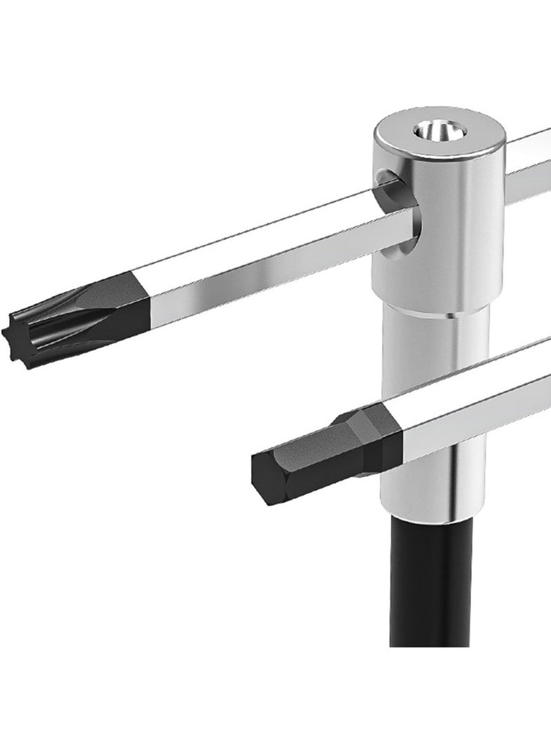 GGOOT Sliding T Handle, Bike Repair Tools Kit, Hardware Antislip Allen Key Wrench Set, Rotate Sleeve for Home Repairing Long Shafts  - Image 2