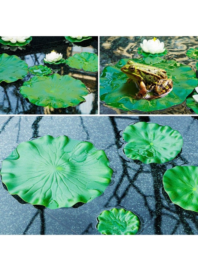 FFNIU 12Pcs Lily Pads For Ponds, Artificial Floating Foam Lotus Leaves, Lily Pads Foliage Pond Decor For Koi Fish Pool Patio Aquarium  - Image 3
