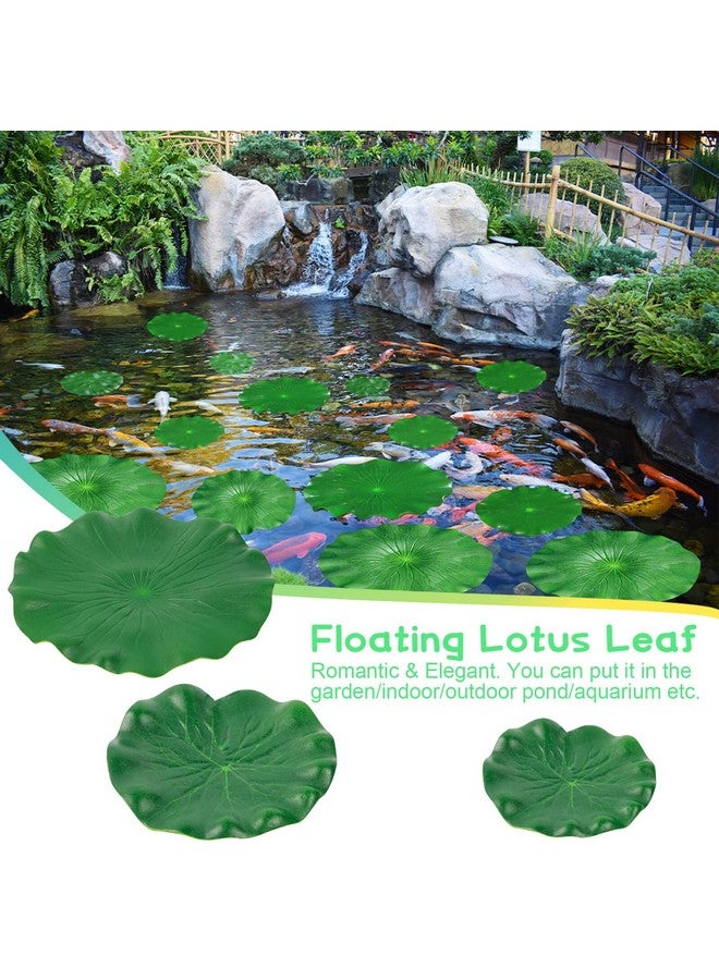 FFNIU 12Pcs Lily Pads For Ponds, Artificial Floating Foam Lotus Leaves, Lily Pads Foliage Pond Decor For Koi Fish Pool Patio Aquarium  - Image 2