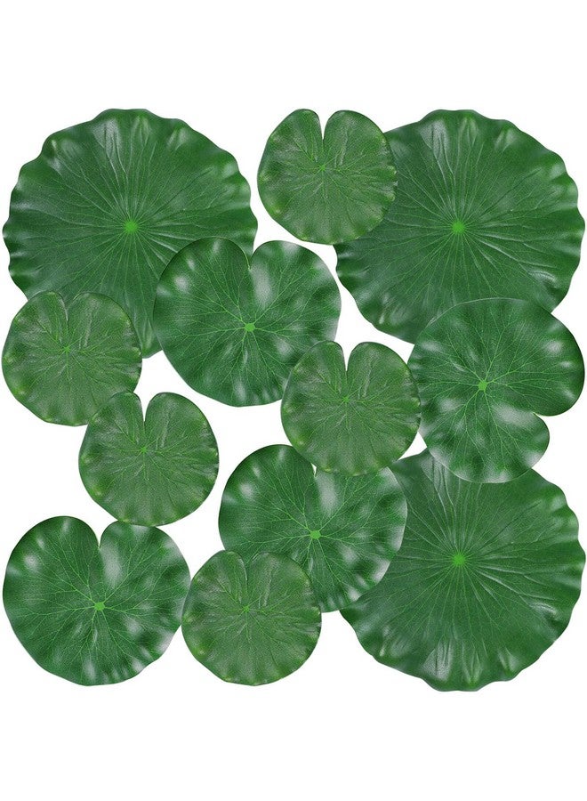 FFNIU 12Pcs Lily Pads For Ponds, Artificial Floating Foam Lotus Leaves, Lily Pads Foliage Pond Decor For Koi Fish Pool Patio Aquarium  - Image 1