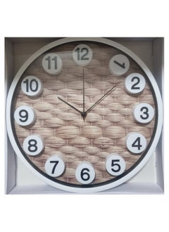 فلايمر ساعة حائط بلاستيك لون بنى فاتح 28*28 سم