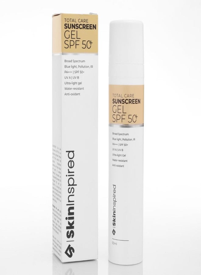 SkinInspired Total Care Gel Sunscreen | SPF 50+ PA+++ | Broad Spectrum | Ultra Light Gel | All Skin Types | For Both Men & Women | Airless Pump - 50 ml (Pack of 3) - Image 1