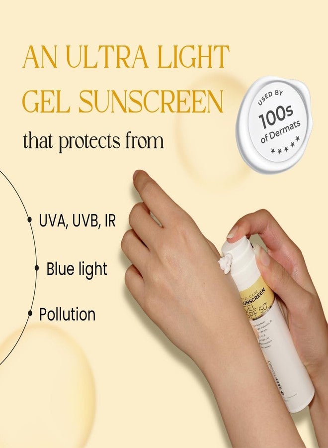 SkinInspired Total Care Gel Sunscreen | SPF 50+ PA+++ | Broad Spectrum | Ultra Light Gel | All Skin Types | For Both Men & Women | Airless Pump - 50 ml (Pack of 3) - Image 2