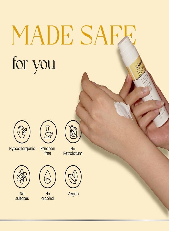 SkinInspired Total Care Gel Sunscreen | SPF 50+ PA+++ | Broad Spectrum | Ultra Light Gel | All Skin Types | For Both Men & Women | Airless Pump - 50 ml (Pack of 3) - Image 5