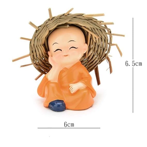 YBN Baby Monk Buddha Set of 4 Monk Buddha Statue Showpiece Diwali Decoration Items Buddha for Table Decor Living Room Home Car Dashboard Diwali Decorative Items - Image 4