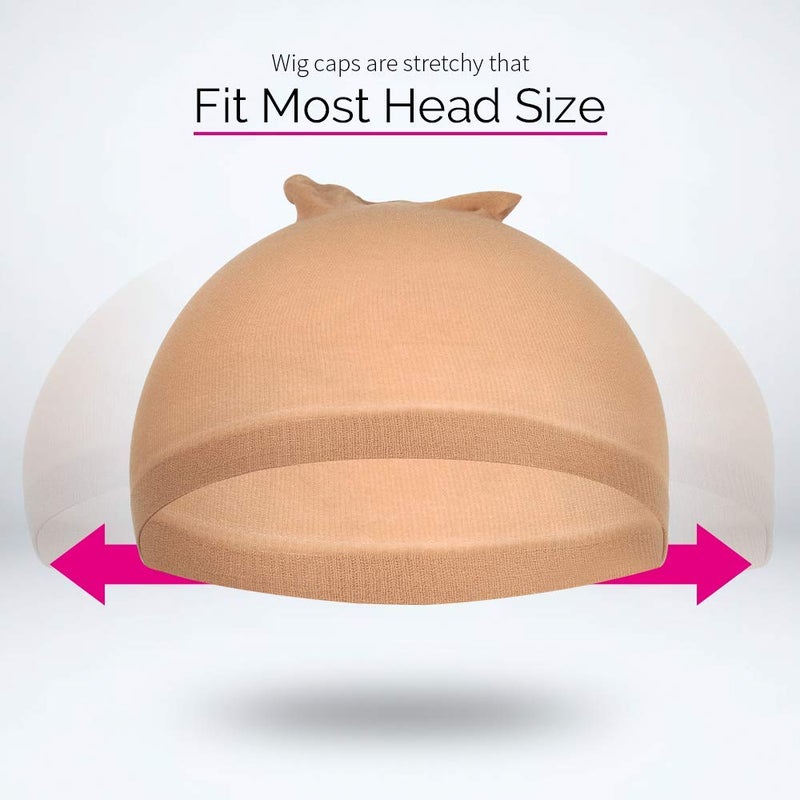 Hoedia 2 PCS Makeup Latex Bald Caps and 2 PCS Nylon Wig Caps Costume Accessories for Halloween Party Adults Kids - Image 4