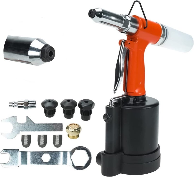 BTSHUB Pneumatic Rivet Gun 1/4" Hydraulic Air Rivet Tool Heavy Duty Riveting Machine Suitable for Manufacturing Fields - Image 1
