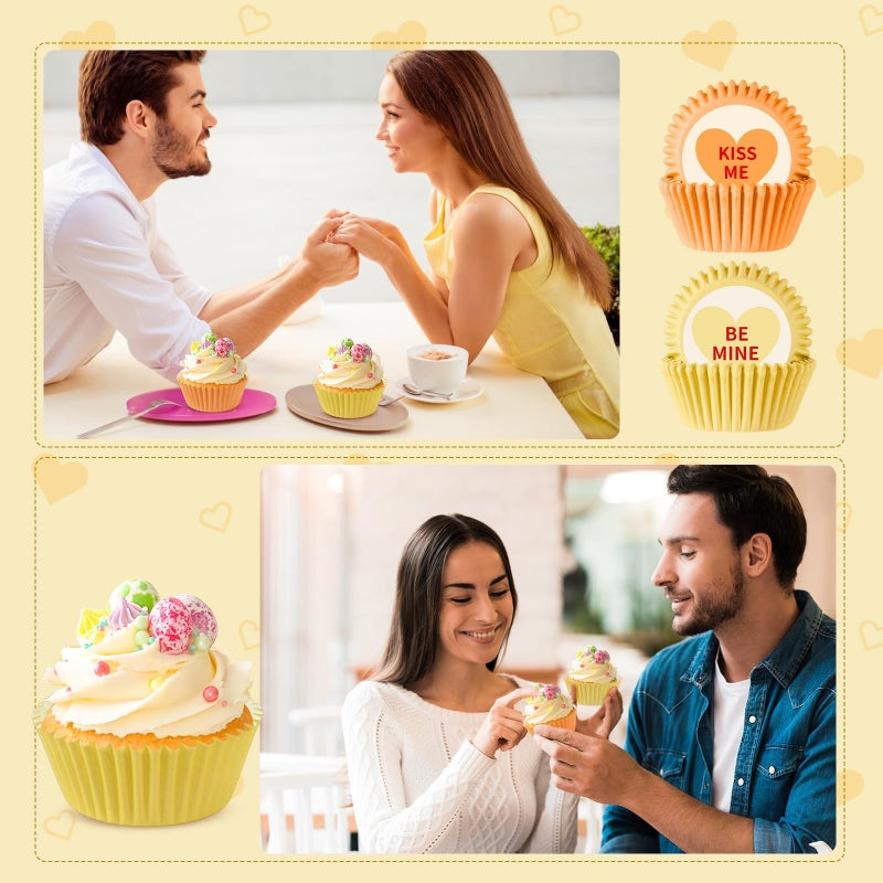 SANNIX 450Pcs Valentine's Day Cupcake Liners, Heart Candy Love XOXO Baking Cups Cupcake Wrappers Paper Wraps Muffin Liners for Valentines Day Wedding Birthday Party Candy Cake Decorations Supplies - Image 4