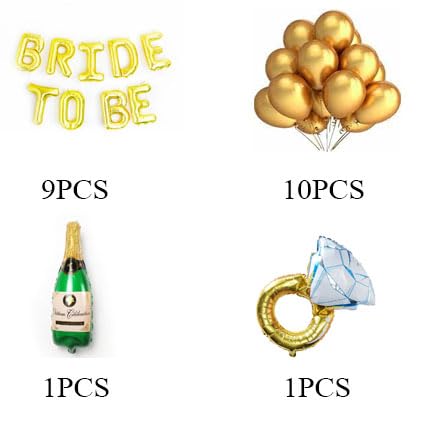 SOI Rubber Bride To Be Decoration Set Combo | Champagne Balloons | Ring Balloon | Bachelorette Party Decorations, 22 Pcs - Image 2