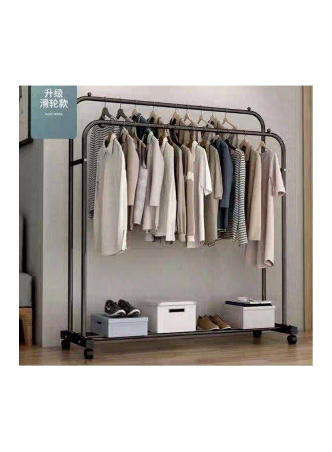 French stand, double, French clothes stand and organizer, made of Forfarji metal, double vertical stand and 1 metal shelf, clothes organizer and bag holder, imported heavy-duty product, very high quality, size 143*96*42 cm, double, holds up to 35 kg, various colors  - Image 2