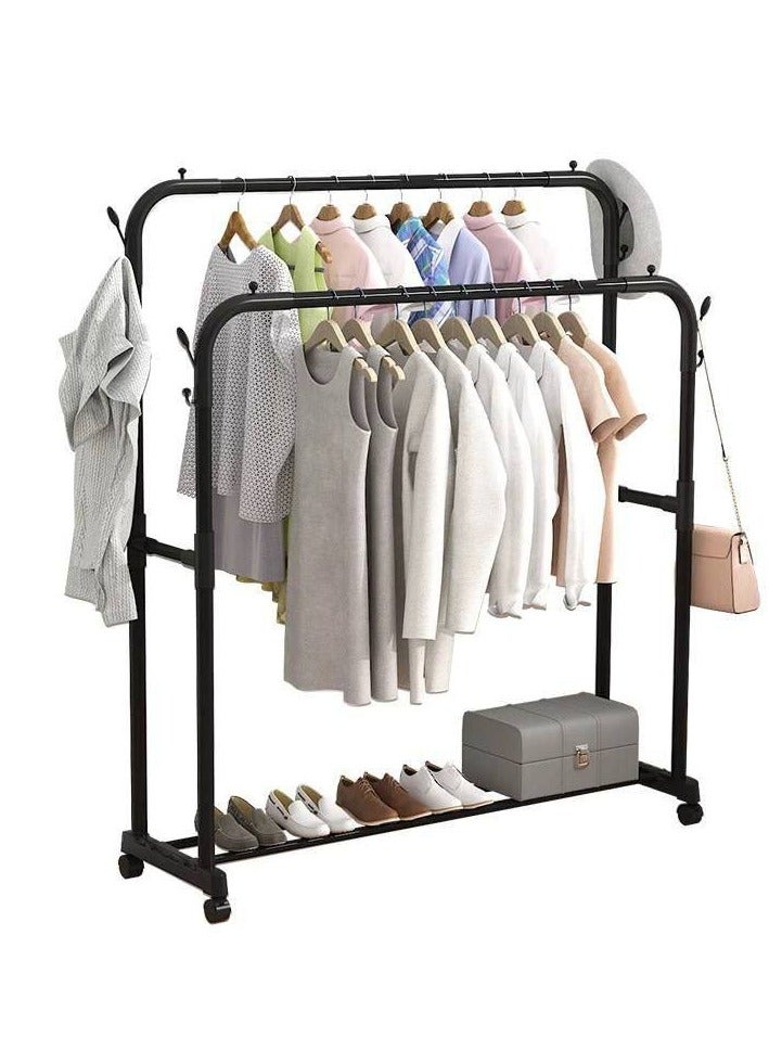 French stand, double, French clothes stand and organizer, made of Forfarji metal, double vertical stand and 1 metal shelf, clothes organizer and bag holder, imported heavy-duty product, very high quality, size 143*96*42 cm, double, holds up to 35 kg, various colors  - Image 5