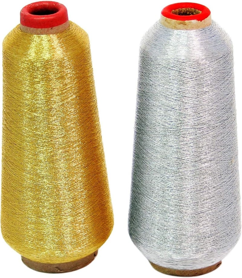 ThreadNanny New Gold and Silver Metallic Machine Embroidery Threads  10000 Yards