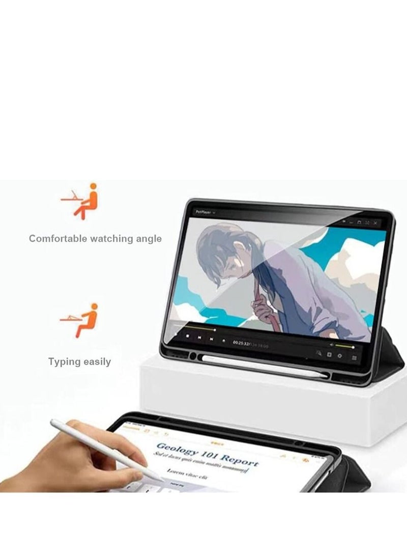 Soft Smart Case with Pencil Holder Foldable Stand Compatible with iPad 10.2 Inch 9th / 8th / 7th Generation 2021/2020 / 2019, iPad Air 3rd Generation, iPad Pro 10.5 Inch (Black) - Image 4