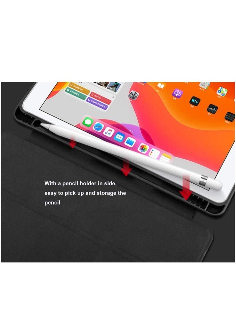 Soft Smart Case with Pencil Holder Foldable Stand Compatible with iPad 10.2 Inch 9th / 8th / 7th Generation 2021/2020 / 2019, iPad Air 3rd Generation, iPad Pro 10.5 Inch (Black) - Image 3