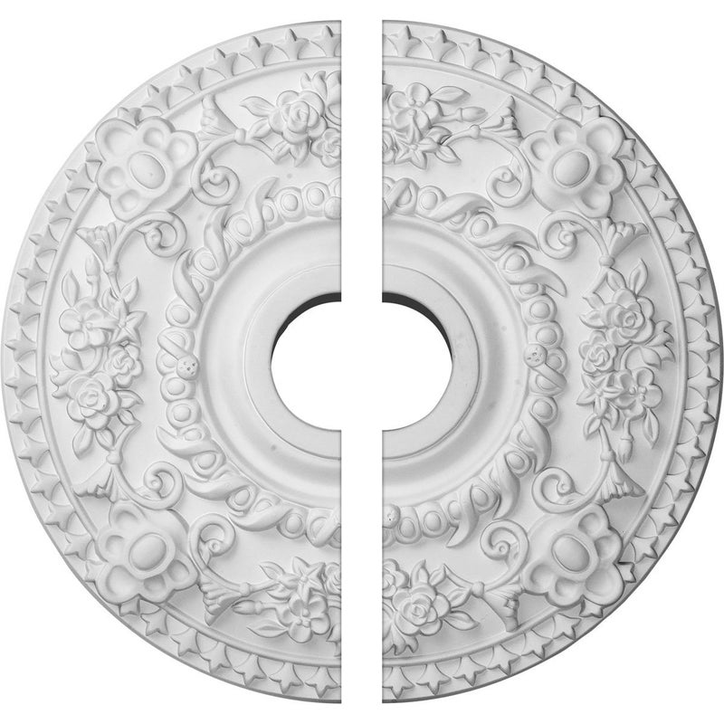 Ekena Millwork CM18RO2 Rose Ceiling Medallion, 18"OD x 3 1/2"ID x 1 1/2"P, Factory Primed - Image 1
