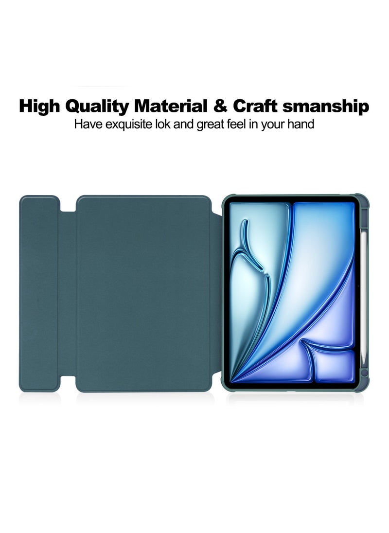 General - For iPad Pro 11/13 2024 Swivel Acrylic Bluetooth Keyboard Case with Pen Slot Holder Leather Case Compatible with iPad Air 11/13 - Image 1